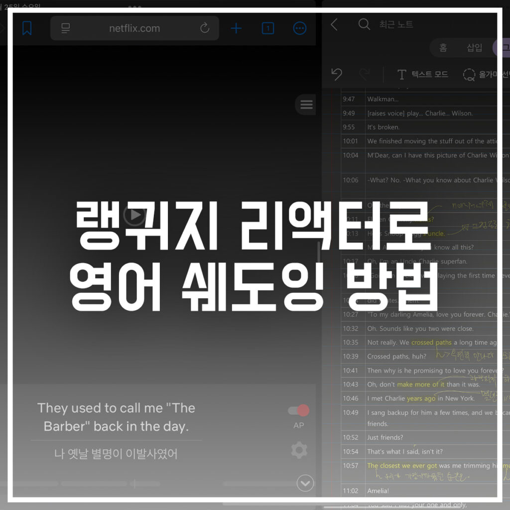 랭귀지 리액터 영어 쉐도잉 공부