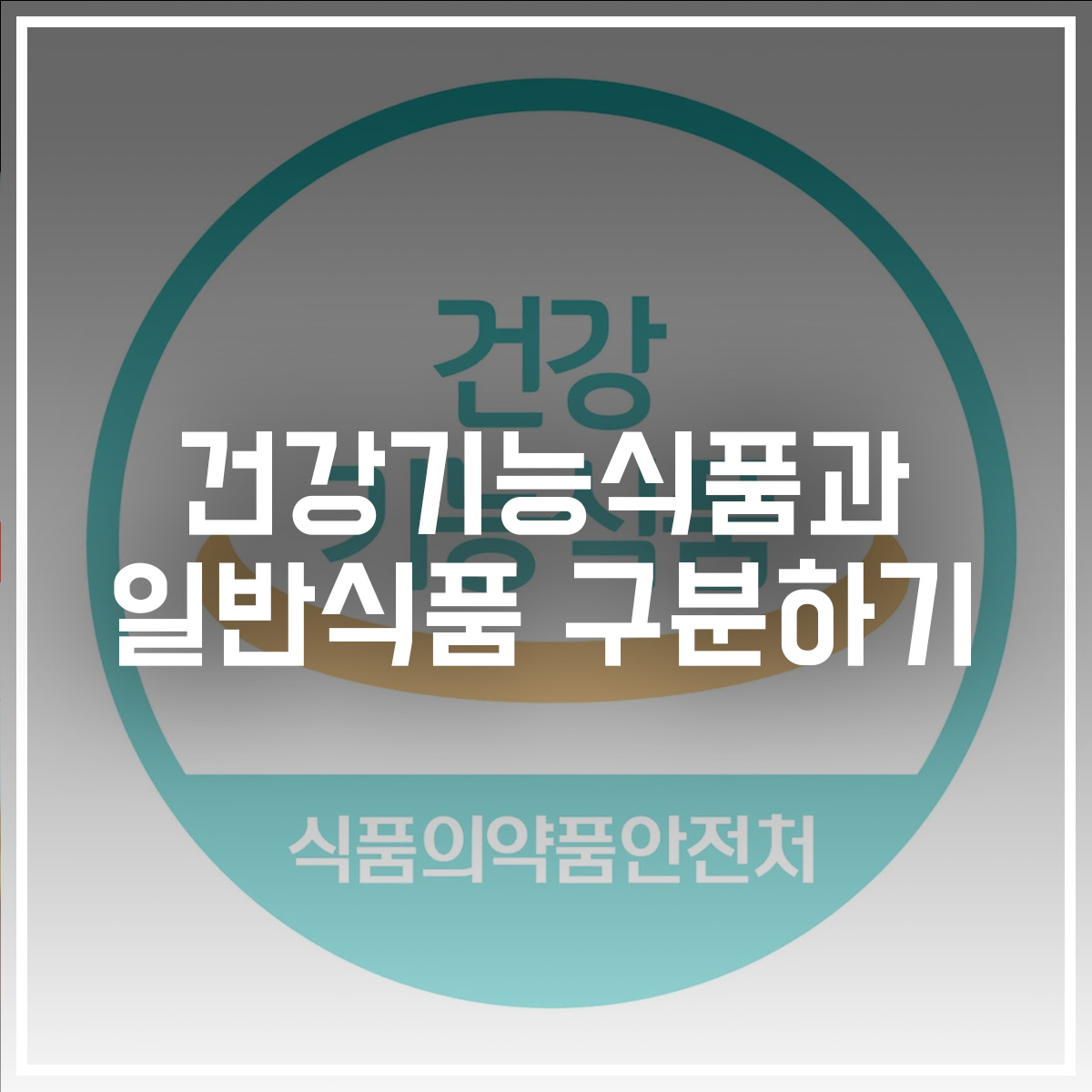 건강기능식품 일반식품 구분