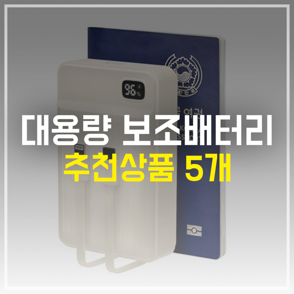 대용량 고속 보조배터리 추천상품 5개
