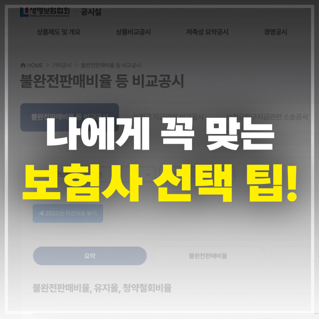 나에게 꼭 맞는 보험사 선택 팁