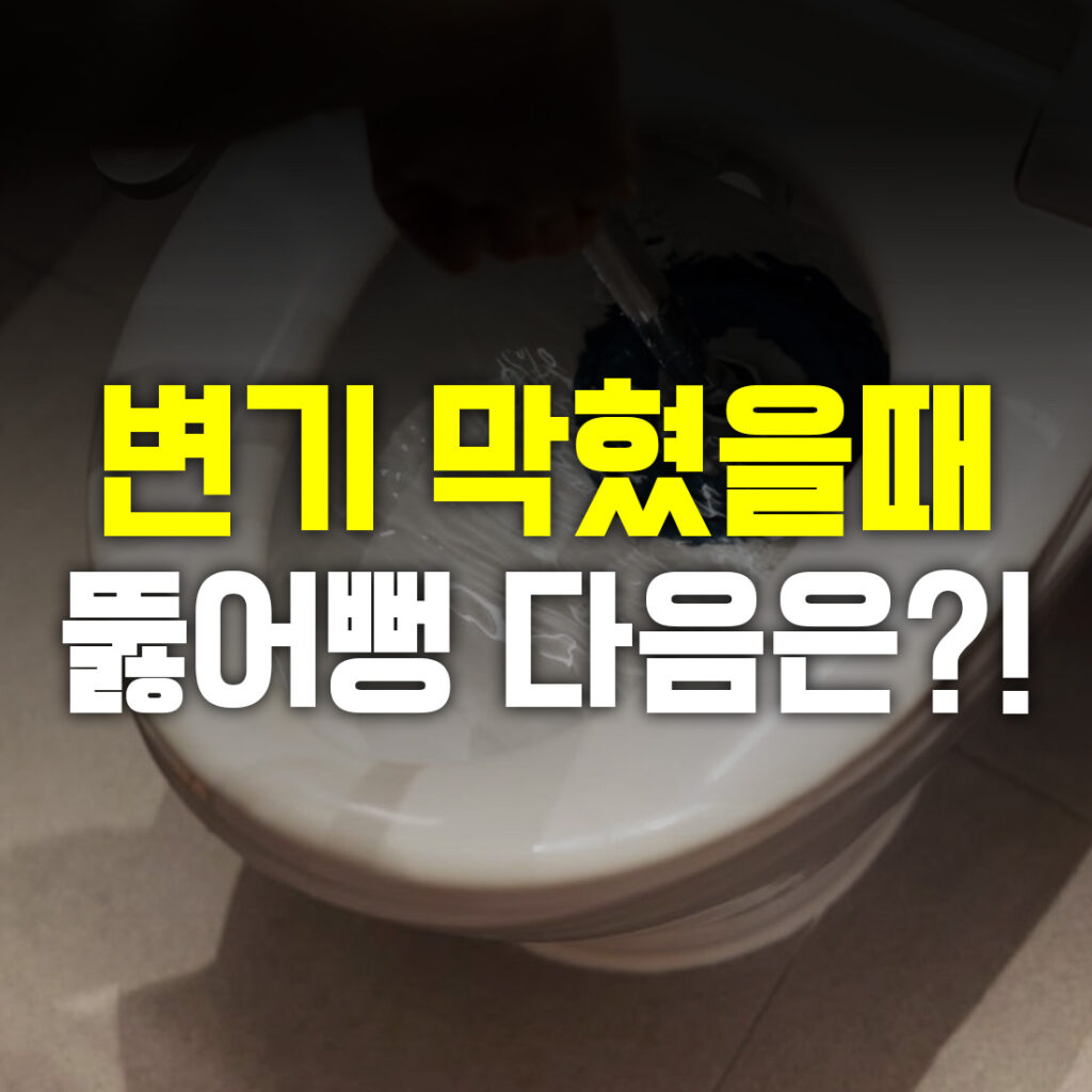 변기 막혔을때 뚫어뻥 다음은